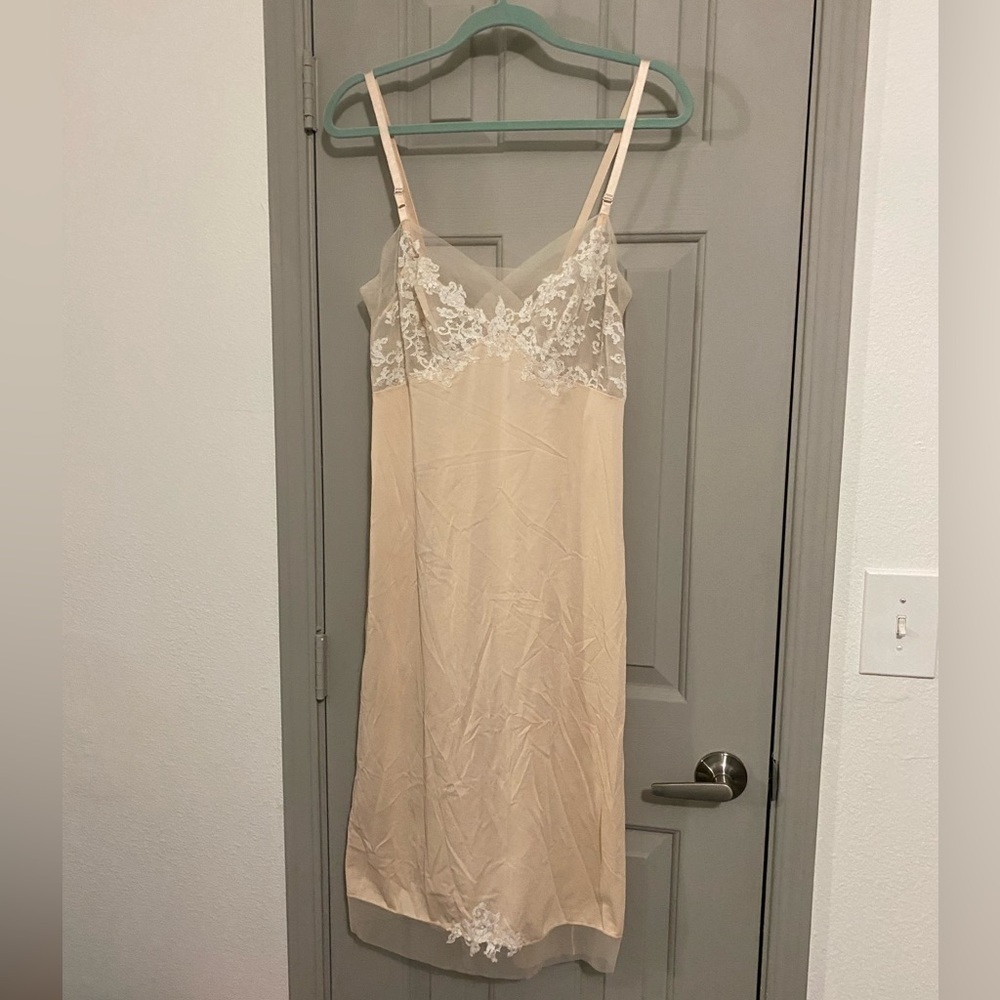 Vanity Fair Peach Lace Slip Dress